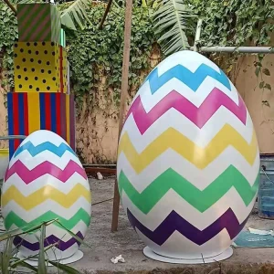 Good Quality Colorful Promotional Price Fiberglass Giant Easter Egg for Easter Holiday