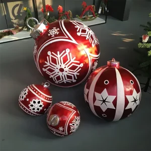 Good Quality Resin Christmas Ornament LED Lighted Christmas Bauble Hanging Decoration for Holiday Party Home Commercial Supplies