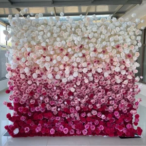 Gradient Simulation Flower Wall Artificial Rose Wedding Backdrop Flower Wall Birthday Party Event Flower Panel
