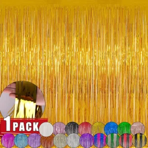 Graduation Decorations Plain Rain Foil Fringe Curtain Wedding Backdrop Wall Decoration Party Curtain