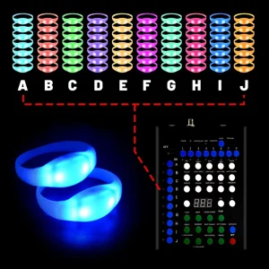 Graduation Party Remote Controlled LED Sound Activated Silicone DMX Flashing Glow Bracelets