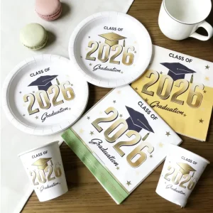 Graduation Season New Disposable Paper Plate Tableware Set Graduation Party Tableware Customizable Tableware