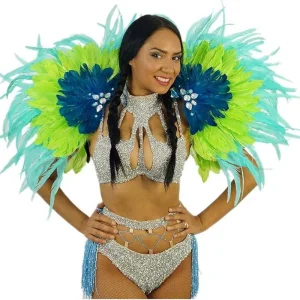 Green Fairy Feather Angel Wing Adult Christmas Party Costume Cosplay for Dance Stage Show Carnival Halloween Festive Decor