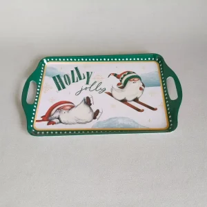 Green Melamine Tray Tableware Square Food Serving Plate Durable Solid Pattern Modern Minimalism Commercial Guest Room Use