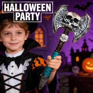 Grim Reaper Double-Headed Axe Cosplay Prop Halloween Decoration
