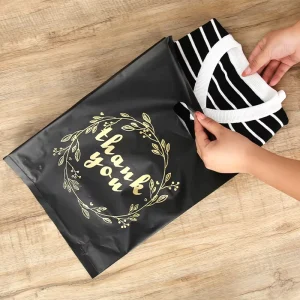 Guangzhou Lefeng Factory Custom Print Ldpe Hdpe Plastic Thank You Bag Die Cut Thank You Carrier Shopping Bags With Logos
