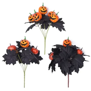 H 0797 Halloween Realistic Pumpkins Are Used to Decorate and Arrange the Outdoor Branches for the Party