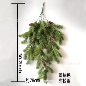 H 740 Red Berries and Cypress Garland for Outdoor Christmas Decorations