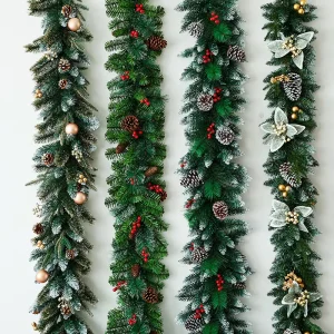 H877 Christmas Decorations Including Wreaths Rattan Door Hangings Wall Hangings Shop Window Decorations for Festive Atmosphere