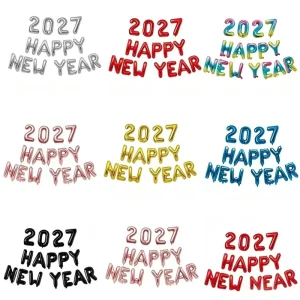 HAPPY NEW YEAR Balloons Backdrop Decorations 16 Inch Balloon Set