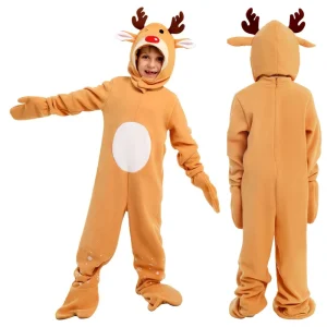 HIPPO KIDS Boys and Girls Elk Costume Christmas Party Cosplay Costume Moose Holiday Party Costume