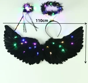 HS Fairy Carnival Real Decor Blue pink Black White Long Big Adult Adult Feather Angel wings for Christmas Craft Party