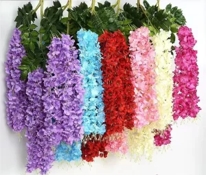 HT 1 Wisteria Artificial Flower Wisteria Hanging Flowers Wisteria Vine for Wedding Flowers Decoration