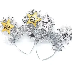 Hair Accessories Glitter Star Hairband Happy New Year Headband for New Year Eve Party Decorations