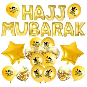 Hajj Mubarak Ramadan Latex Foil Balloons Small Holiday Party Supplies Decoration Eid Al Adha Festival Birthday Celebrations Home