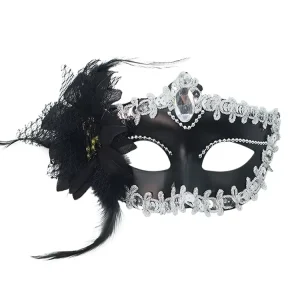 Half Face Rhinestone Party Mask Breathable Trendy Halloween & Carnival Accessory