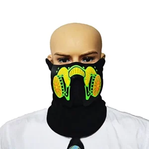 Half PVC LED Rave Mask Sound Activated Christmas Party Mask for DJs and Festivities