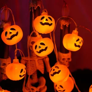 Halloween 1.5 3 6m LED Pumpkin Lights Battery Operated Halloween Garden Porch Decor Pumpkin String Lights Home Party Decor