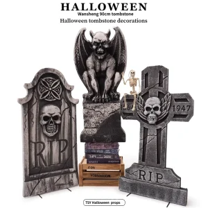 Halloween 90cm Skull Large Cross Devil Tombstone Ghost House Amusement Park Horror Yard Decoration