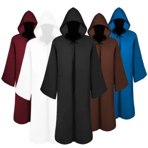 Halloween Adult Kid Cosplay Costumes Men Cape Medieval Retro Wizard Priest Hooded Cloak Knight Grim Reaper Coats