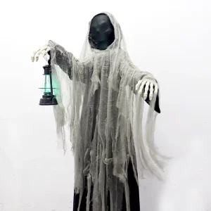 Halloween Animated Life Size Props Glowing Lantern Ghost Scary Halloween Decor Animatronics