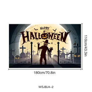 Halloween Backdrop for Photography Parties Decorations Creepy Ghost Scary Photo Backdrop Pumpkin Supplies Background Banner