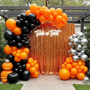 Halloween Balloon Arch Kit Halloween Decorations Party Backdrop Birthday Haunted House Trick or Treat Party Supplies