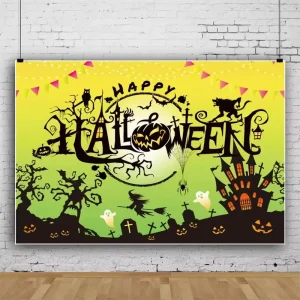 Halloween Banner Background Cloth Ghost Festival Skeleton Dress up Party Decoration Supplies Hanging Cloth Customization