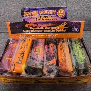 Halloween Butter Stick Squishy Toy Slow Rising PU Stress Relief Squeeze Fidget Toy Party Decoration