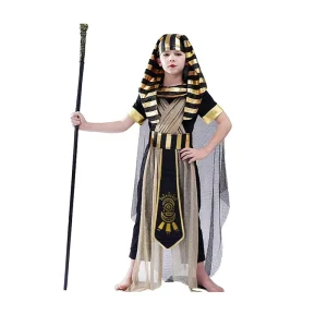 Halloween Carnival Deluxe Boys Girls Fancy Party Dress Kids Egyptian Pharaoh Costume Suits Custom Size
