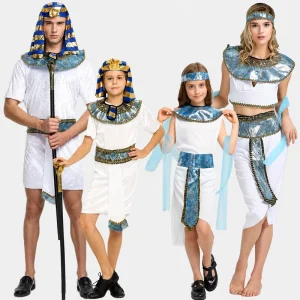 Halloween Carnival Deluxe Family Matching Men Women Kids Egyptian Pharaoh Cleopatra Costume