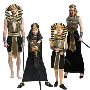 Halloween Carnival Family Matching Adults Kids Party Suits Egyptian Pharaoh Costume