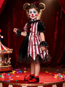 Halloween Children’s Clown Costume for Boys and Girls COS Festival Party and School Group Performance for Foreign Trade