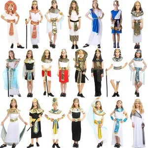 Halloween Children’s Male Heroic Egyptian Little Warrior Performance Costume Little Pharaoh Prince Cos Costume Ball Costume