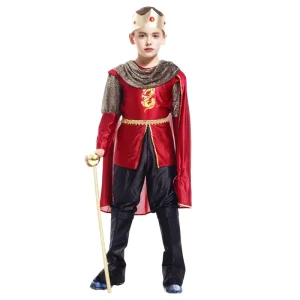 Halloween Christmas Cosplay Party Outfits Fancy Dress Up Kids Boys Medieval Prince Boy King Costume