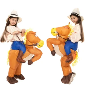 Halloween Christmas Party Funny Fancy Dress Blow up Animal Costume Kid Children Inflatable Horse Halloween Costume
