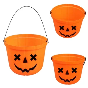 Halloween & Christmas Trick or Treat Orange Plastic Pumpkin Candy Basket Factory Price