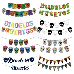 Halloween Colorful Hanging Banner Paper Pull Flag Wall Sign for Party Decor for Graduation Christmas New Year Easter