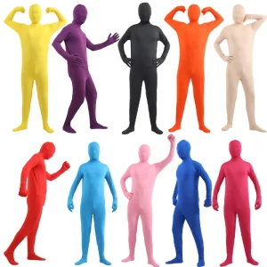Halloween Cos Invisible Man Jumpsuit Solid Color Black Man Tights Festival Stage Performance Costume Ninja Invisibility Cloak
