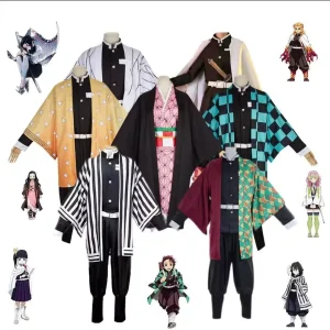 Halloween Cosplay Costume Japan Anime Nezuko Kamado Tanjirou Cosplay Costume Kimono Set