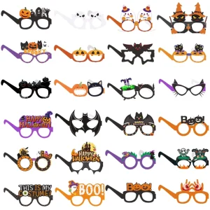 Halloween Cosplay Party Set Pumpkin Ghost Theme Funny Glasses Decorative Hats Paper Material Customizable for Indoor Masquerade