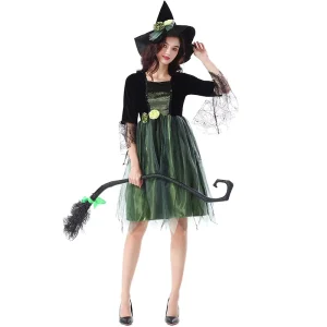 Halloween Costume Party Green Witch Tutu Outfit Suits Cloaks Clown Princess Zombie Anime