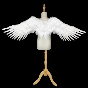 Halloween Costumes Christmas Fancy Dress Black White Feather Angel Wings