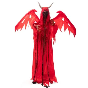 Halloween Courtyard Glowing Electric Induction Statnding Ghost Animatronics Tattered Cloth Wings Demon Ornament Haunted House