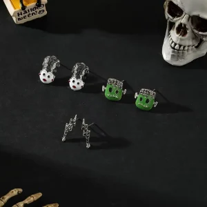 Halloween Cute Earrings for Women 3 Pair Stud Earrings Set Party Holiday Dangle Earrings Jewelry