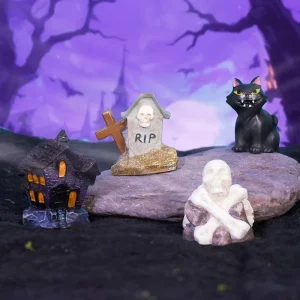 Halloween DIY Decor Creative Ghost Monster Pumpkin Skeleton Dollhouse Miniature Landscape Decoration Atmosphere Props