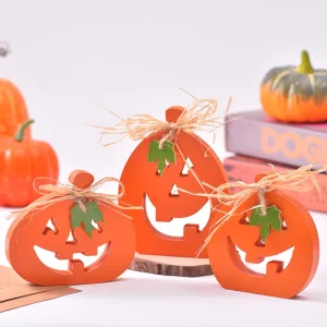 Halloween Decoration Ghost Festival Creative New Halloween Wooden Pumpkin Decoration Ghost Festival Decoration Dress up Supplies