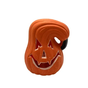 Halloween Decoration Home Holiday Decor All-Season Artistic Resin Pumpkin Sculpture LED Night Light Halloween Pumpkin Lantern