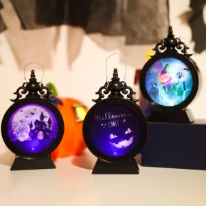 Halloween Decoration Props Retro Portable Kerosene Lamp LED Electronic Lamp Scarecrow Pumpkin Style