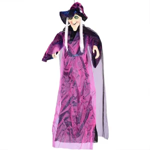 Halloween Decoration Voice Control Witch Hanging Ghost Glowing Sound Bar Secret Room Haunted House Horror Theme Decoration Props